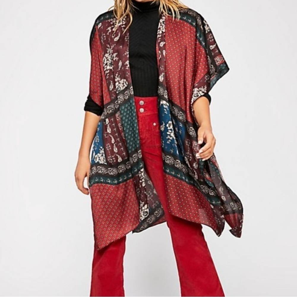 Free People | Mon Cheri Silky Patchwork Kimono